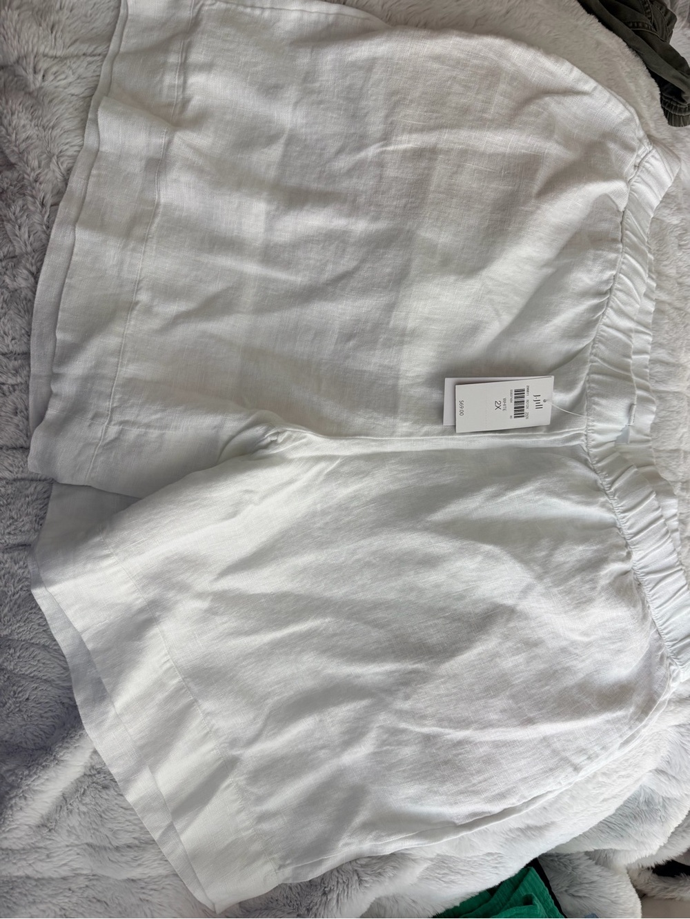 J. Jill White Women's 2X Casual Linen-Feel Shorts. NWT